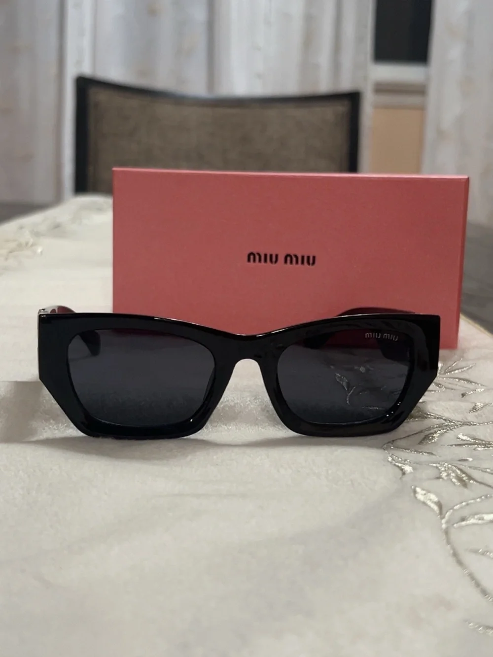 Miu Miu Black Cat-Eye Sunglasses